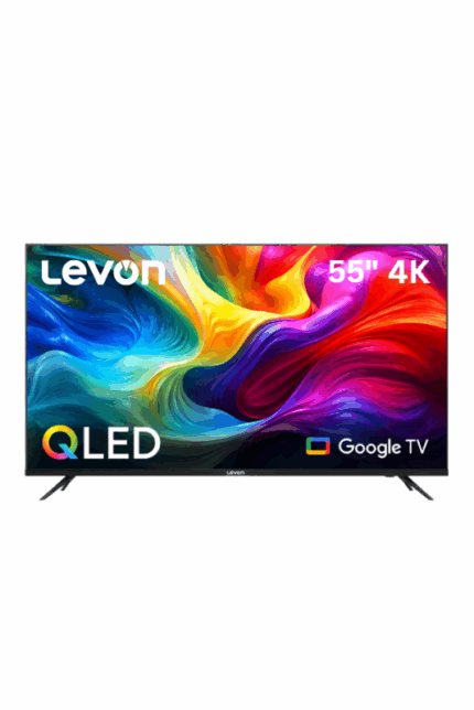 شاشة تلفزيون سمارت ليفون ، مقاس 55 بوصة ، QLED ، دقة 4K UHD ، بريسيفر داخلي